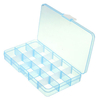Multicolor 15 Slots Plastic Compartment Jewelry Storage Box