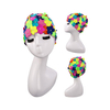 Multicolor Flower Patchwork Handmade Pearl Swimming Cap For Women