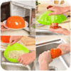 Multifunction Silicone Drain Basket Rice Washing Vegetable Fruit Microwave Dish Cover