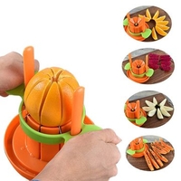 Multifunctional Fruits Cutter Set Plastic Stainless Steel Orange Melon Papaya Cutter Slicer