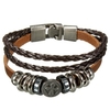 Multilayer Cross Braided Charm Leather Punk Bracelet