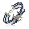 Multilayer Leather Anchor Rudder Infinite Bracelet