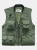 Mutil Pockets Fishing Photography Solid Color Waist Coat Vest for Men