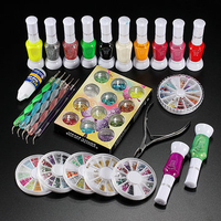 Nail Art Decoration Set Polish Glue Rhinestones Clipper Dotting Manicure Tool