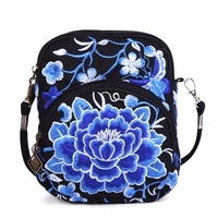 National Style Flower Pattern Shoulder Bag Phone Bag Crossbody Bags