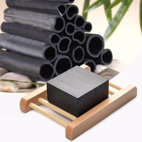 Natural Black Handmade Charcoal Bamboo Soap Blackhead Oil-control Clean Clear Acne Skin Care