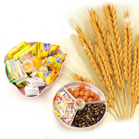 Natural Paddy Fibre Double Layers Snack Box Candy Nuts Storage Holder Container Tray