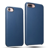 Navy Blue PU Leather Shockproof Back Case Cover For iPhone 7/7 Plus