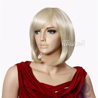 NAWOMI 100% KANEKALON BOB Short Wig Neat Bangs Golden Women Synthetic Capless