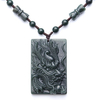 Nephrite Dragon Necklace Retro Rectangle Dragon Jasper Old Jade Necklace
