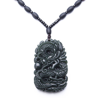 Nephrite Jade Necklace Vintage Dragon Retro Jasper Old Jade Necklace
