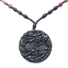 Nephrite Men Necklace Circle Dragon Jasper Old Jade Vintage Necklace