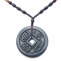 Nephrite Retro Necklace Chien Lung Tung Pao Jasper Old Jade Necklace