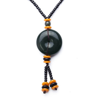 Nephrite Unisex Necklace Jade Oval Jasper Oval Beads Necklace