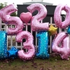 New 40 Inch Pink Balloons New Year 2015 Digital Aluminum Film Wedding Party Decoration