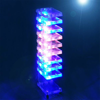 New DIY Dream Crystal Electronic Column Light Cube LED Music Voice Spectrum Kit Home Decor
