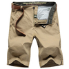 NIANJEEP Summer Cotton Breathable Solid Color Knee Length Casual Shorts