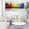 No Frame Modern City Canvas Abstract Painting Print Living Room Art Wall Decor