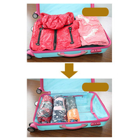 No Pump Vacuum Compression Bag Travel Storage Clothes Shoes Storage Bag