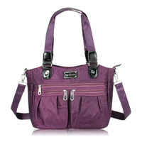Nylon Casual Handbag Leaves Multi-pocket Shoulder Bag Large Capacity Crossbody Bag For Women