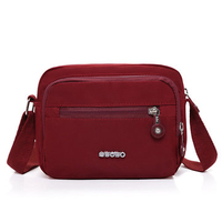 Nylon Pure Color Casual Lightweight Waterproof Shoulder Bag Crossbody Bag For Women