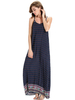 O-NEWE Bohemian Women Print Sleeveless Strap Beach Maxi Dress