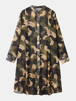 O-Newe Camouflage Printed Sunscreen Blouse For Women