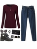O-Newe Casual Pure Color O-Neck Button Long Sleeve Blouse For Women