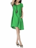 O-NEWE Casual Solid Drawstring Pocket Cotton Linen Dress