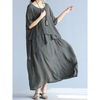 O-NEWE Casual Solid Half Sleeve Irregular Maxi Dress For Women