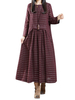 O-Newe Casual Stripe Patchwork Long Sleeve Maxi Dress For Women