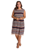 O-NEWE Casual Women Printed Tassel Stitching Fake Two-piece Dress