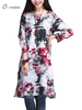 O-Newe Chinese Style Vintage Ink Printed Long Sleeve Dress For Women