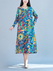 O-Newe Colorful Printed Pocket Back Split Maxi Dress For Women