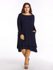 O-Newe Elegant Solid Patchwork Long Sleeve Dress For Women