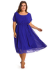O-NEWE Elegant Women Ruffle Chiffon High Low Party Dress