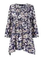 O-NEWE Floral Print Pleated Blouse