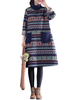 O-Newe Geometric Printed Stripe Turtleneck Dress For Women