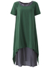 O-Newe Loose Patchwork O-Neck Fake Two-piece Dress For Women
