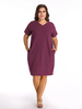 O-NEWE Loose Pure Color Batwing Sleeve Lantern Dress For Women