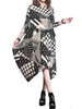 O-Newe Plus Size Elegant Printed Long Sleeve Asymmetric Dress For Women