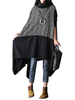 O-Newe Plus Size Women Floral Printed Patchwork Turtleneck Ball Gown Dress