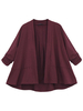 O-Newe Plus Size Women Solid Long Sleeve Cotton Kimono Cardigan