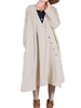 O-Newe Plus Size Women Solid V-Neck Button Ruffled Dress