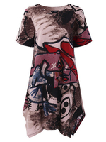 O-NEWE Printed Irregular Dresses