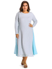 O-Newe Pure Color Chiffon Tassels Patchwork Fake Two-Piece Maxi Dress