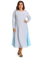 O-Newe Pure Color Chiffon Tassels Patchwork Fake Two-Piece Maxi Dress