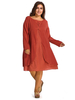 O-Newe Vintage Chinese Frog Long Sleeve Fake Two-Piece Dress