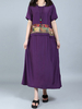O-NEWE Vintage Fake Two Pieces Patchwork Printed Dresses