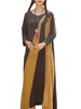 O-NEWE Vintage Plus Size Contrast Color Patchwork Maxi Dress For Women